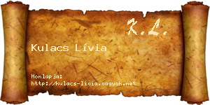 Kulacs Lívia névjegykártya